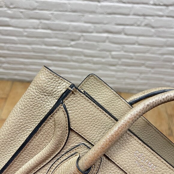 Celine Nano Luggage Tote handbag in Gray leather Broken Strap AS IS - Picture 7 of 16